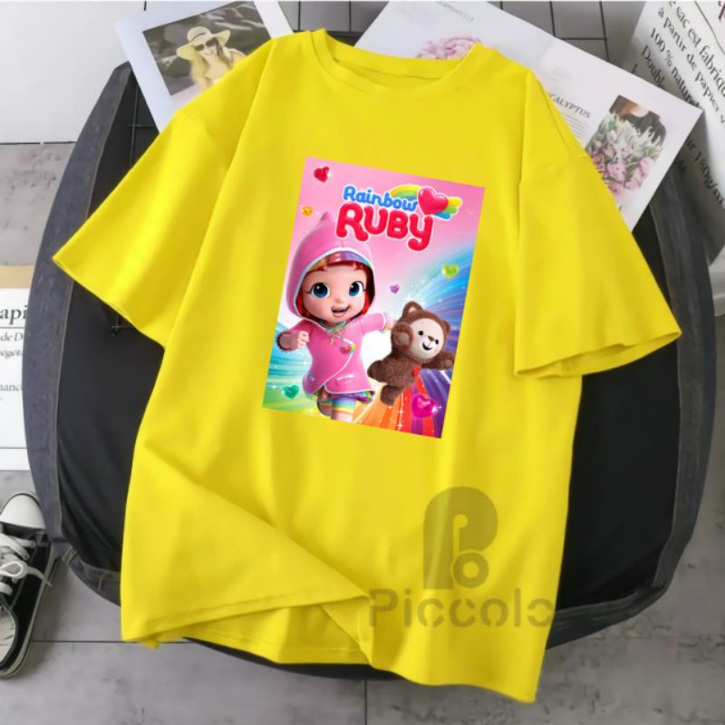 baju kaos anak ruby rainbow bahan premium