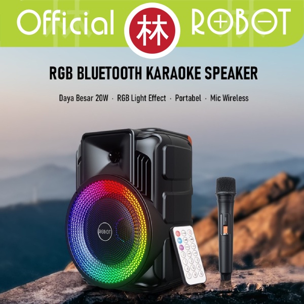 ROBOT RB500 Speaker Karaoke Bluetooth 5.0 Audio Wireless Super Bass