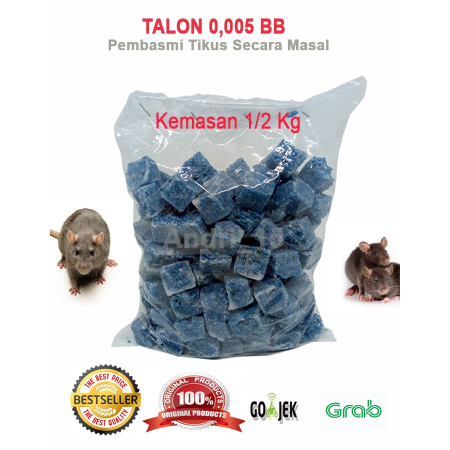 Pembasmi Tikus Talon 0.005 BB Kemasan 1/2 Kg