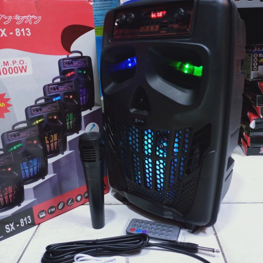 COD SPEAKER BLUETOOTH KARAOKE 8'5 INCH SX-813 PLUS MIC KARAOKE X-BASS//SALON AKTIF X-BASS SX-813//SPEAKER KARAOKE