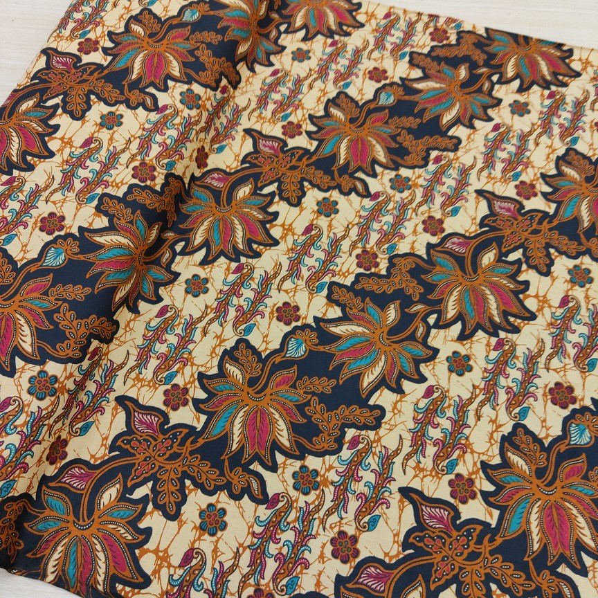 Jual Kain Batik Katun Halus Meteran Grade Premium Motif Kembang Serong