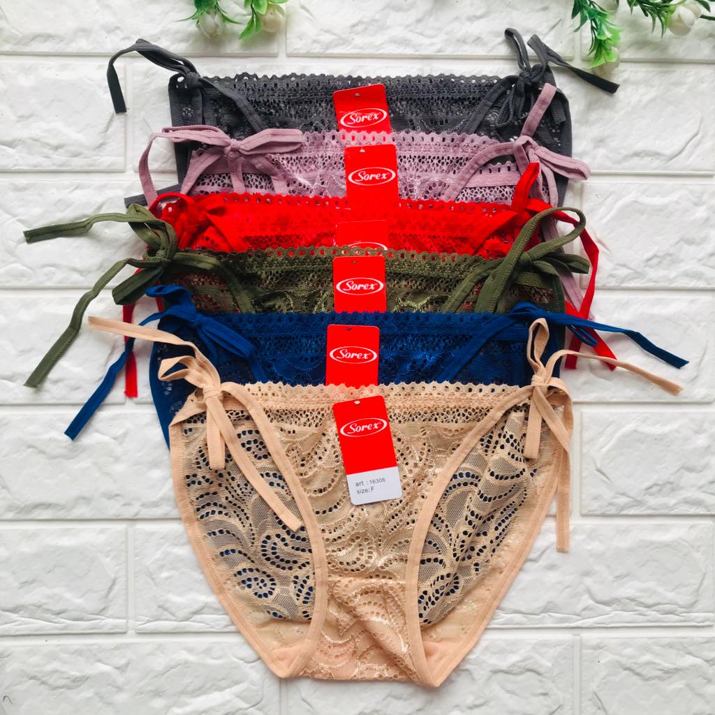 CD SOREX 16306 Original Super Soft | Celana Dalam Wanita Renda Semi Transparan Bikini Tali Samping |