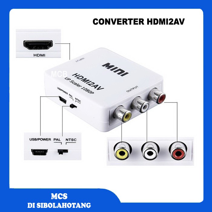 Jual Converter Hdmi To Av Rca Original Full Hd P Konektor Hdmi To Tv Tabung Kabel Hdmi To