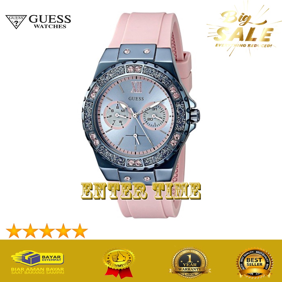 HOT PROMO  JAM TANGAN WANITA IMPORT TERBARU MERK GUESS W0775L5 RUBBER STRAP JAM TANGAN GROSIR TERBAR