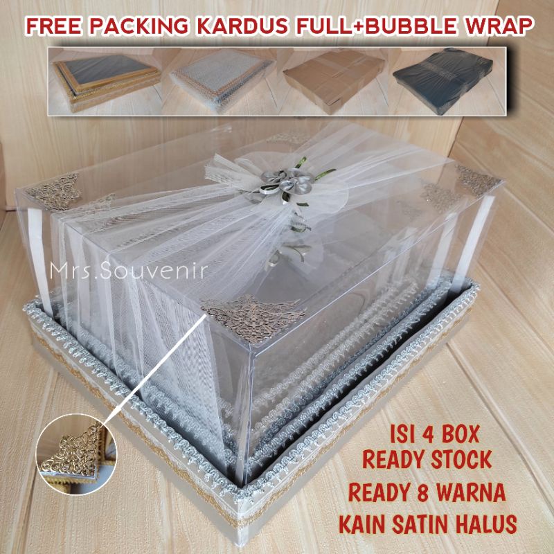 Box Kotak Seserahan Mika Tile 1 Set Isi 4 Box Hantaran
