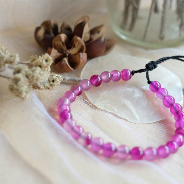 Gelang Dewasa Pink Botswana - Adjustable [4208]