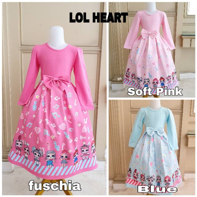 GAMIS LOL / DRESS PANJANG ANAK MOTIF LOL / DRESS PRINCESS ANAK  IMPORT