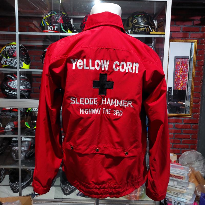 jaket yellow corn vintage jaket bomber yellowcorn border jaket motor