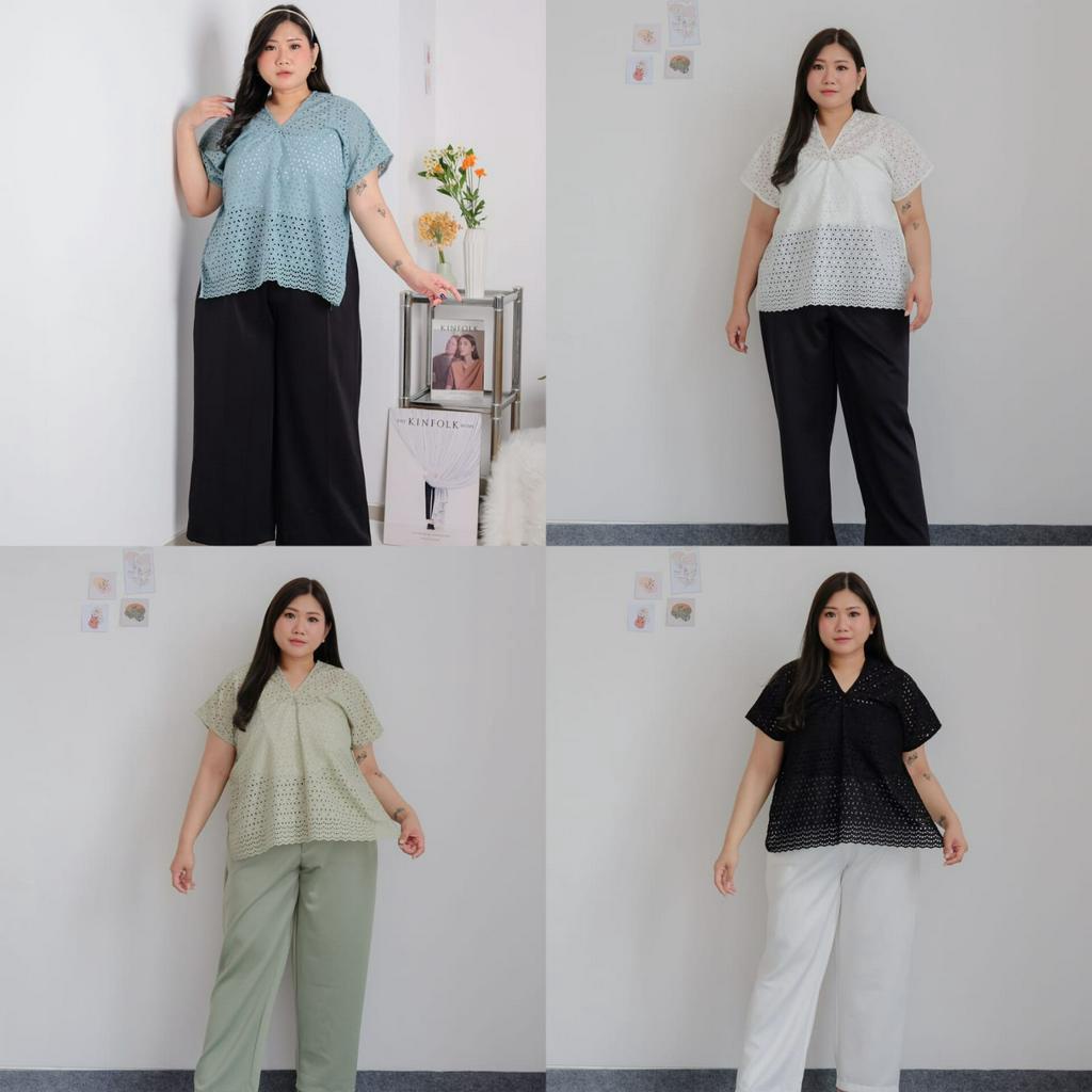 BIGWELL IVANA BRUKAT - ATASAN WANITA BIGSIZE - BAJU BRUKAT WANITA JUMBO