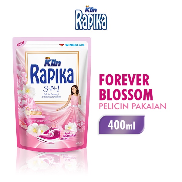 Rapika Pewangi Pakaian Merah Forever Blossom Pouch 400 ml