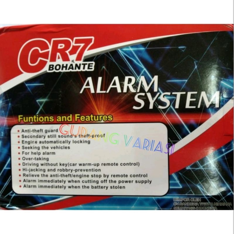 ALARM STARTER SYSTEM MOTOR ANTI MALING CR 7 ORIGINAL