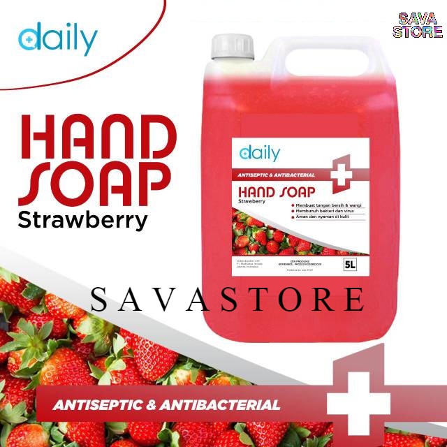 Sabun Cuci Tangan Daily Antiseptik HandSoap 5 liter wangi harum strawberry