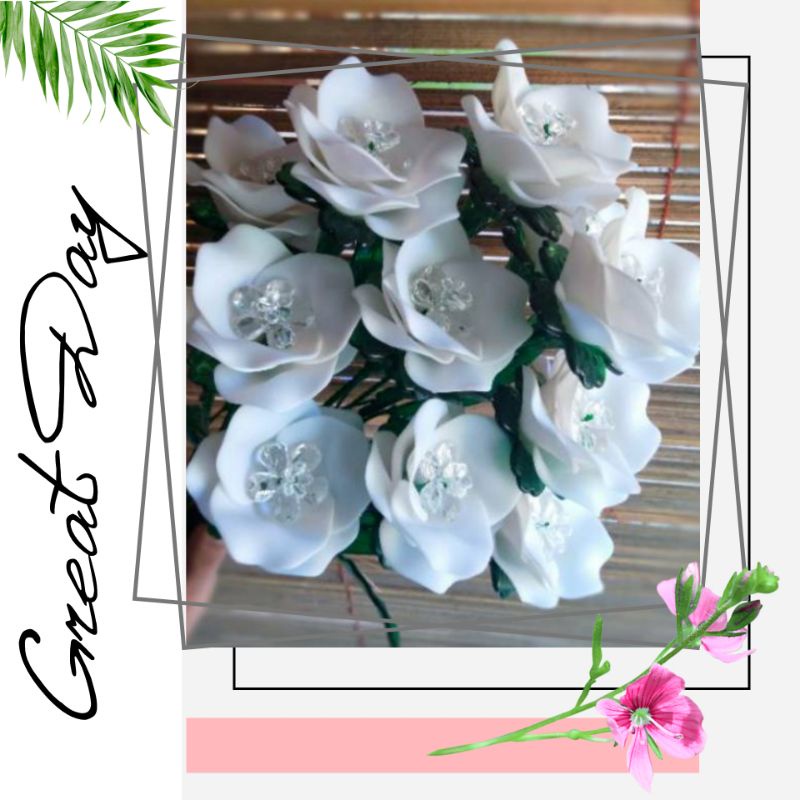 Bunga Mawar Akrilik besar