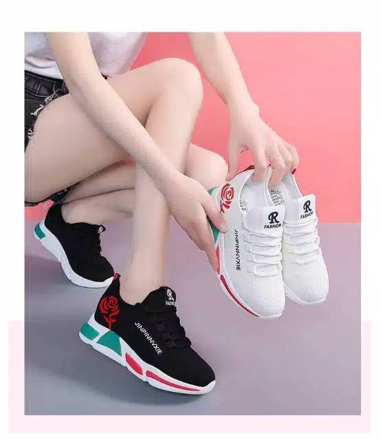Medan Termurah KD005 Size 36-40 Sepatu wanita Cantik import Sneakers Flower