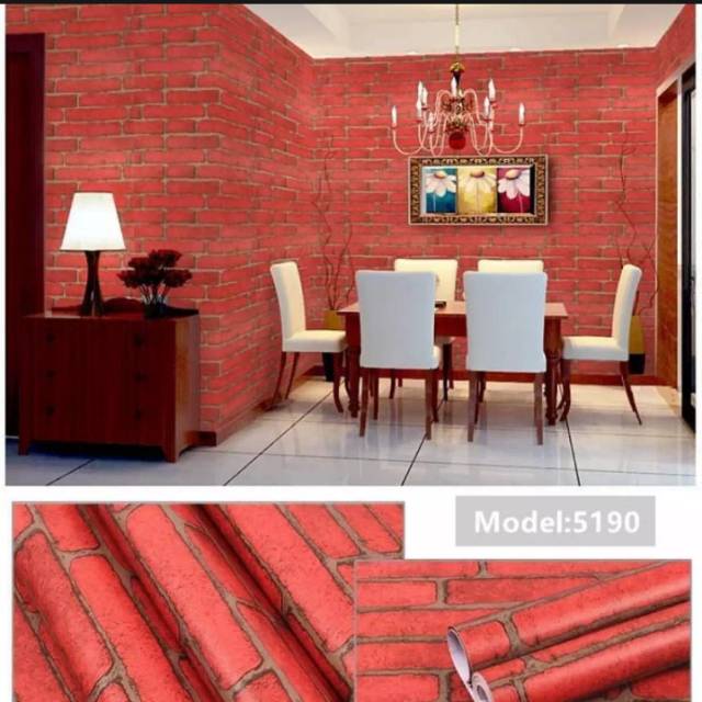 Grosir walpaper murah Stiker dinding bata merah