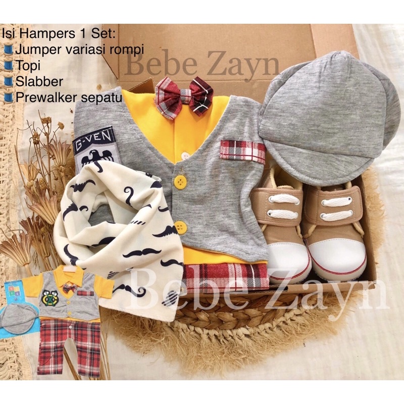 {BEBE ZAYN} Hampers baby/ hampers bayi/ baby gift/ kado bayi/ baby newborn/ Baby Boy/ Baby Boy Set-Tuxedo Golf Grey