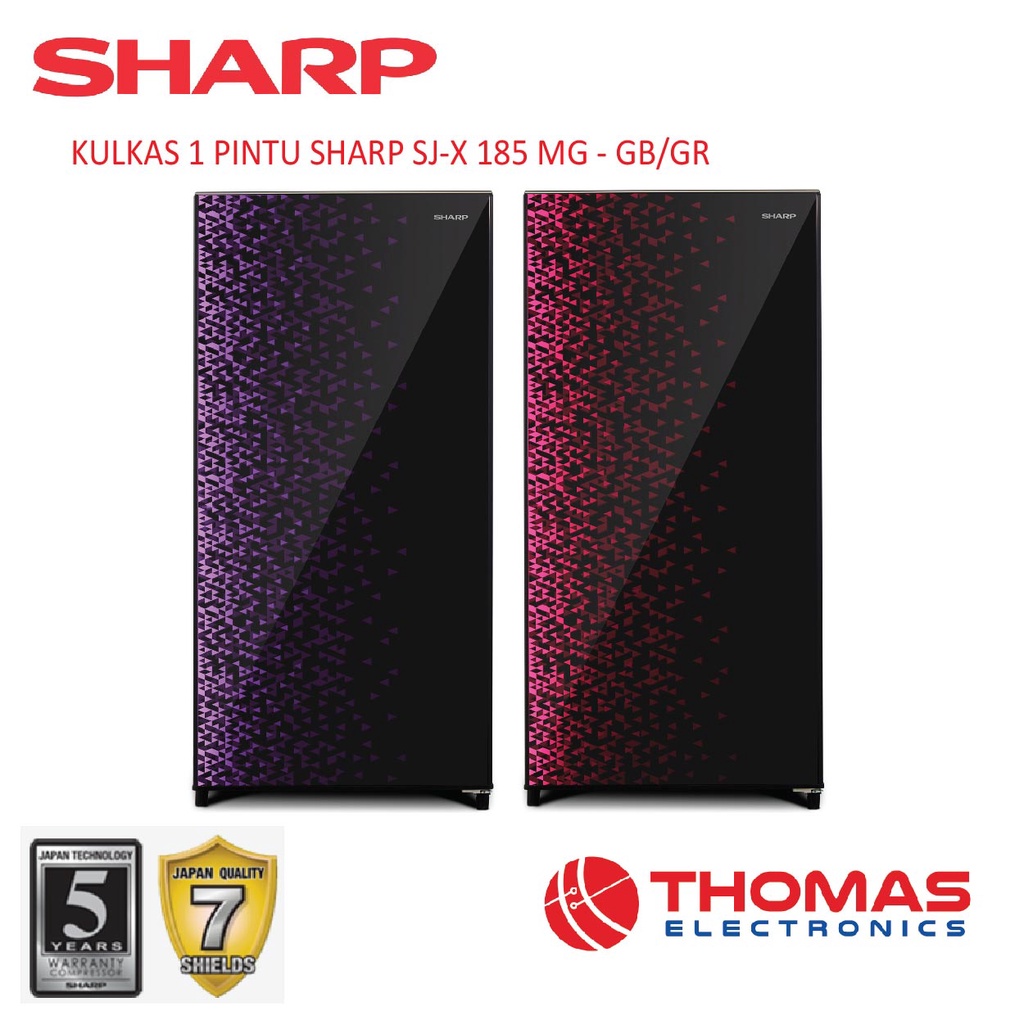Kulkas 1 Pintu Sharp SJ X 185 MG GR GB Kulkas Satu Pintu 166 Liter SJ-X 185 MG - GR / GB Garansi Res