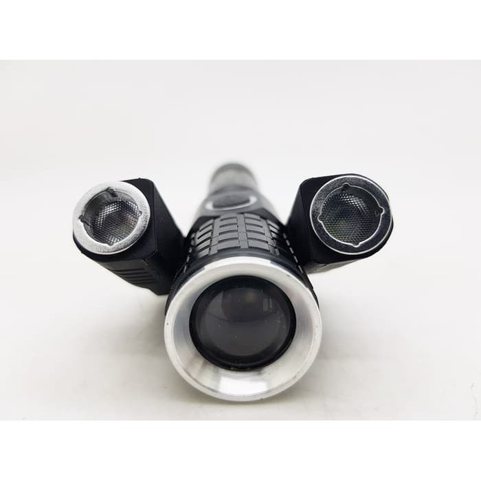 Senter CREE 3 mata ( 2 mata lensa bisa di putar ) POLICE 99000W Magnet