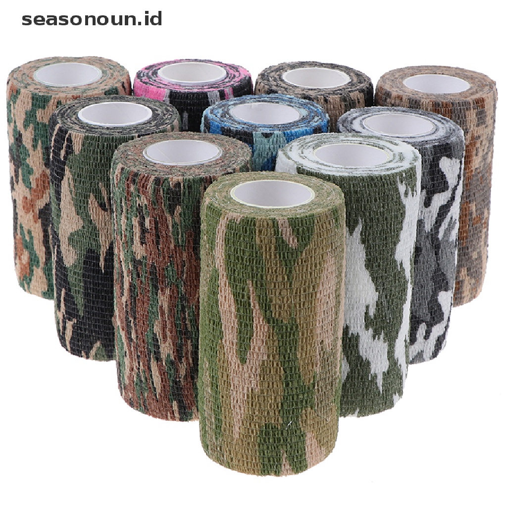 1pc Tape Pembungkus Motif Camo Ukuran 10cmx4.5m Untuk Berburu / Camping