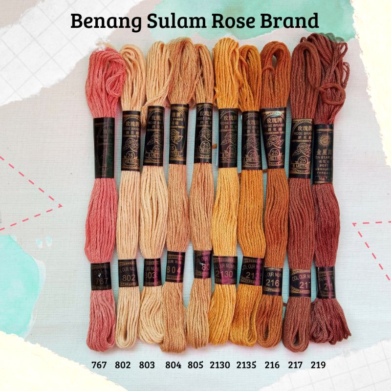 Benang Sulam Rose Brand - Earth Tone