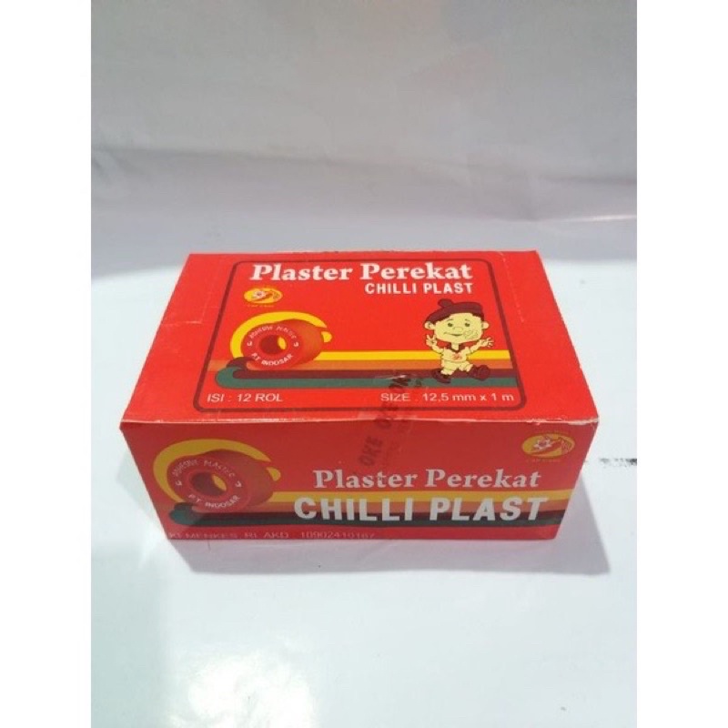 Plester Rol CHILLI PLAST Kecil 12.5mm × 1m isi 12 pcs