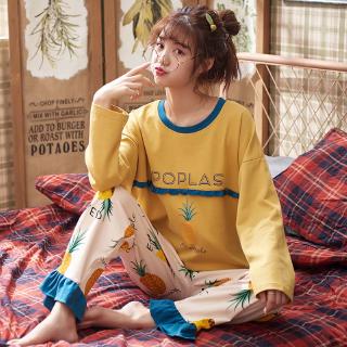 Setelan Piyama Wanita Kaos  t shirt Round Neck Lengan  