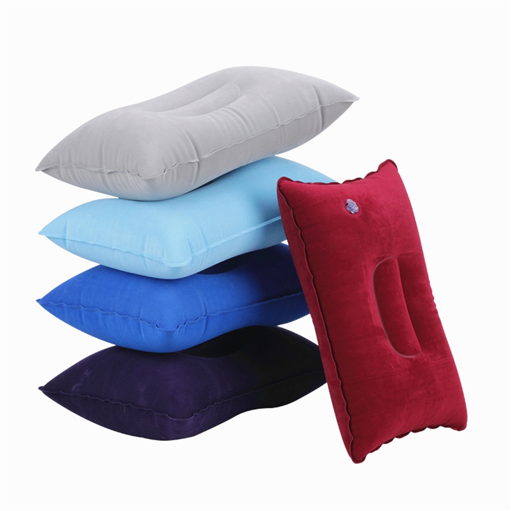 Bantal tiup angin bludru travel pillow