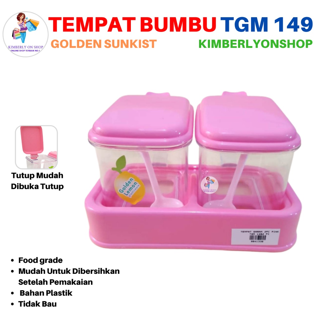 Tempat Garam Merica Wadah Bumbu Dapur TGM 149 Golden Sunkist