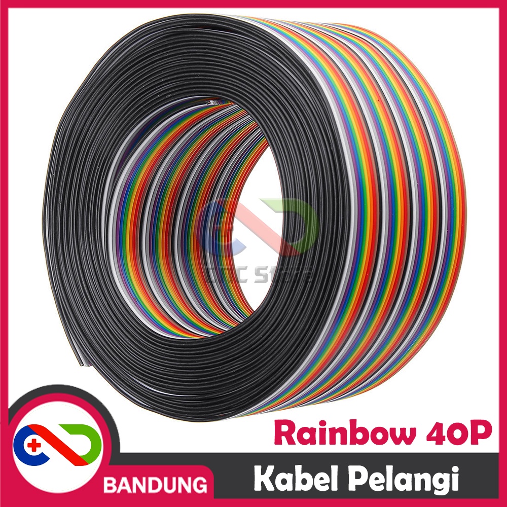 KABEL PELANGI 40 PIN 1M KABEL RAINBOW 40 PIN KABEL PITA RIBBON