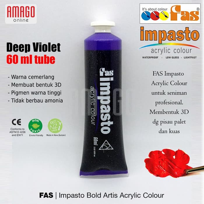 

Cat Akrilik Lukis FAS Impasto Acrylic Professional Paint - 60 ml - Deep Violet