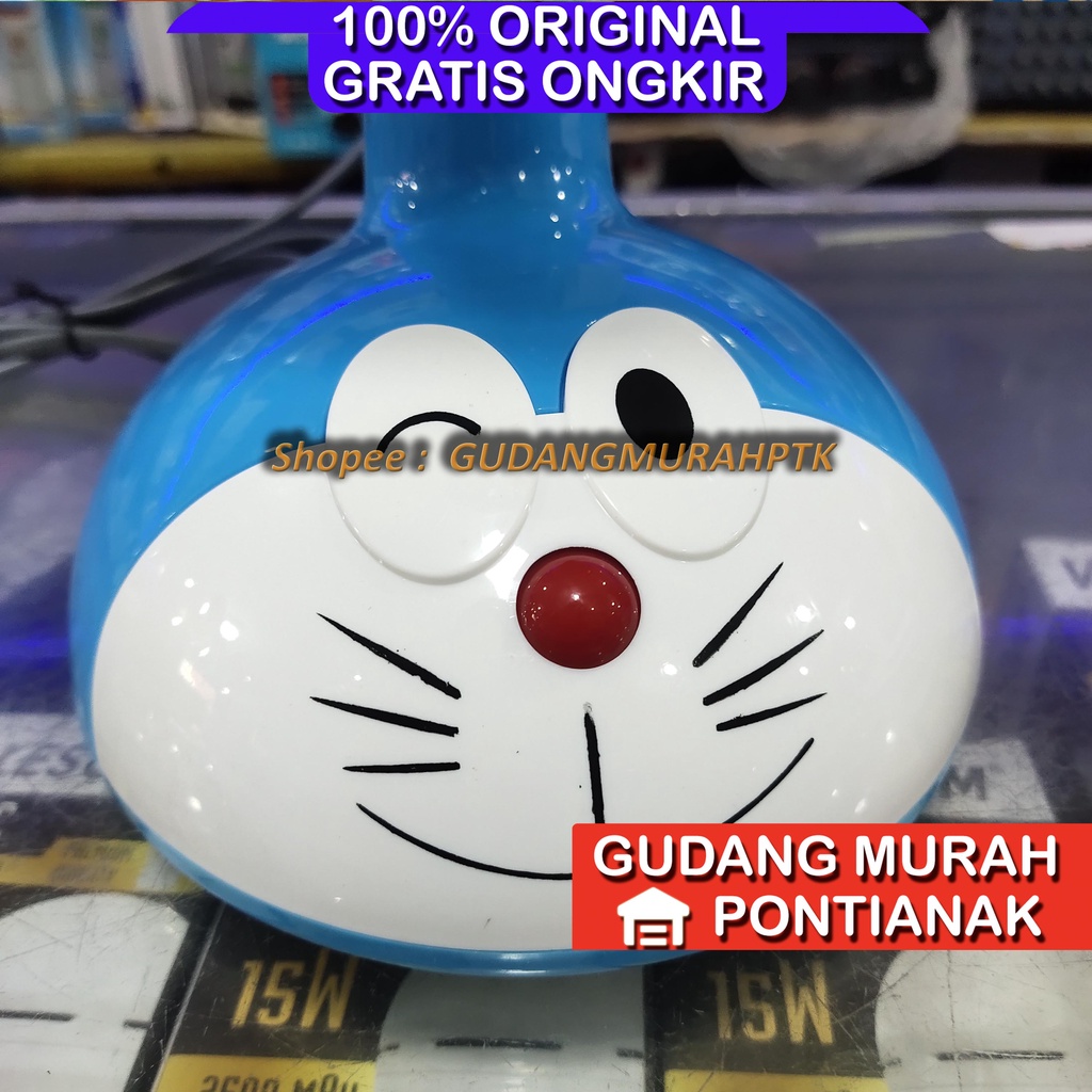 Kipas Angin Doraemon bisa Menoleh Swing Wel Home Desk fan Blue biru welhome