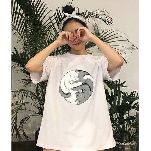 IMPOR Kaos T-Shirt Longgar Casual Wanita Korea