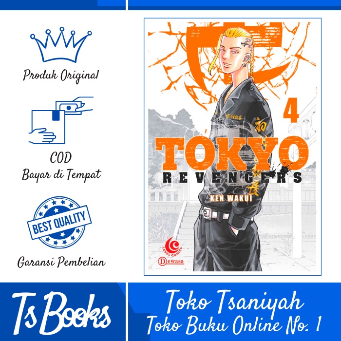 Buku Komik Tokyo Revengers 4 Level Comics Ken Wakui Manga Anime Manhwa Action Aksi Petualangan