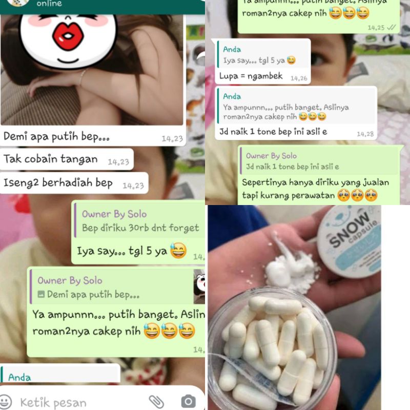 ( Gratis kuas ) snow capsule asli thailand/ whitening booster