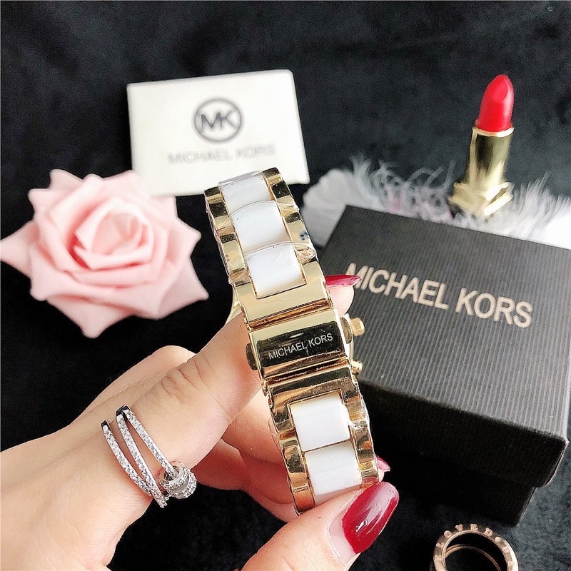 [PROMO TERMURAH]Jam Tangan MK MICHAEL K*rs Strap Ceramic Kombi