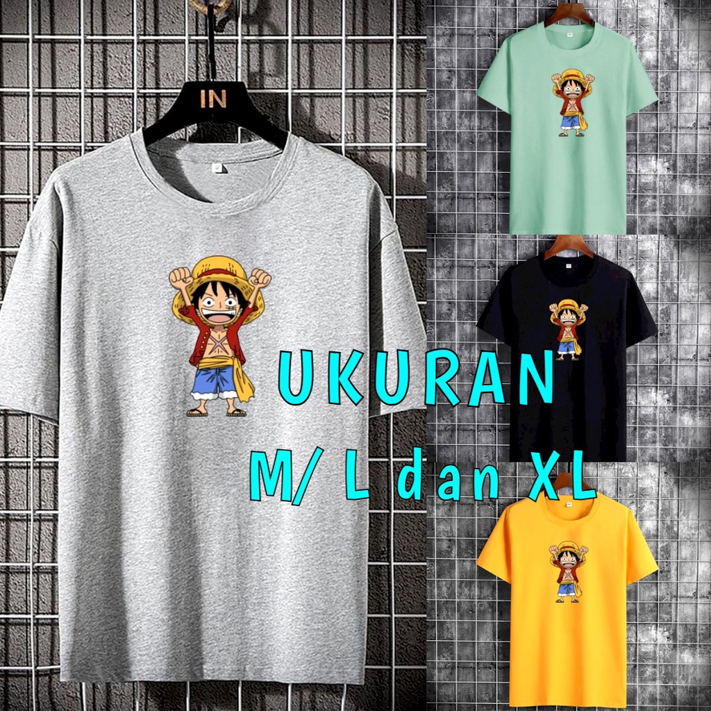 Asgard777 - BAJU OBLONG LUFFY ANGKAT TANGAN ONEPIECE / baju pendek / fashion terlaris / terbaru / kaos cowok