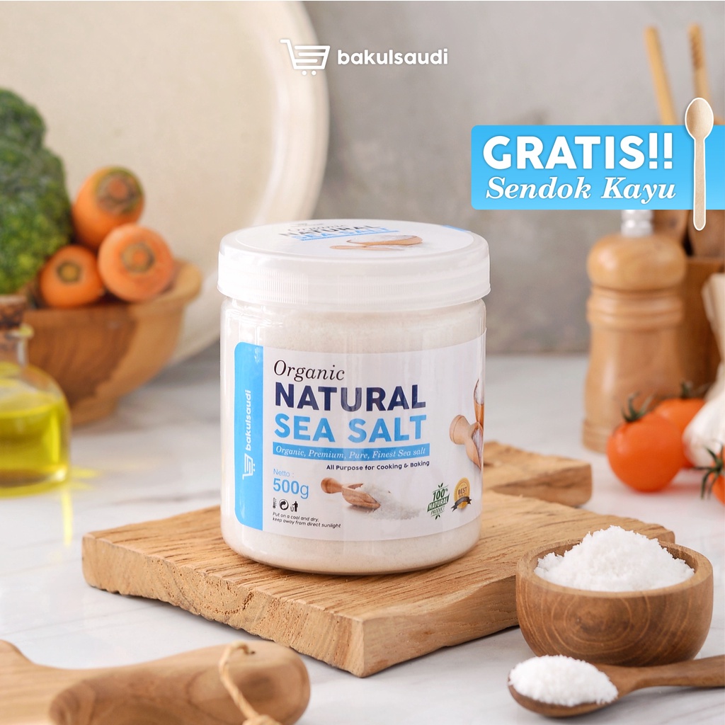 Sea Salt Pure Organic Garam Laut Alami Premium Natural Asli 100% / Seasalt Fine Grain Organik non GMO Garam Mpasi Halus