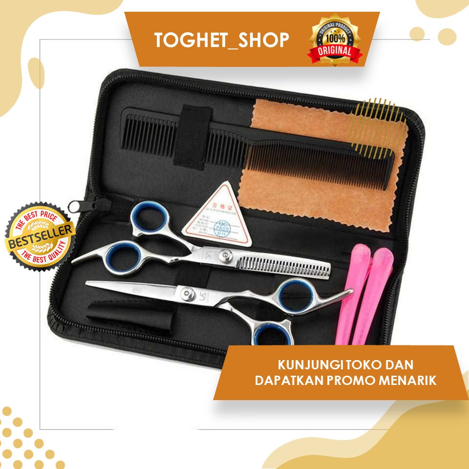 Peralatan Set Gunting Rambut Salon Profesional Set Perlengkapan Gunting Rambut Paket Alat Potong Ram
