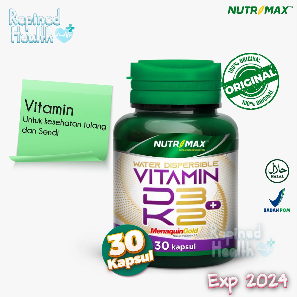 Nutrimax Vitamin D3 K2 Untuk kesehatan tulang dan Sendi (isi30)