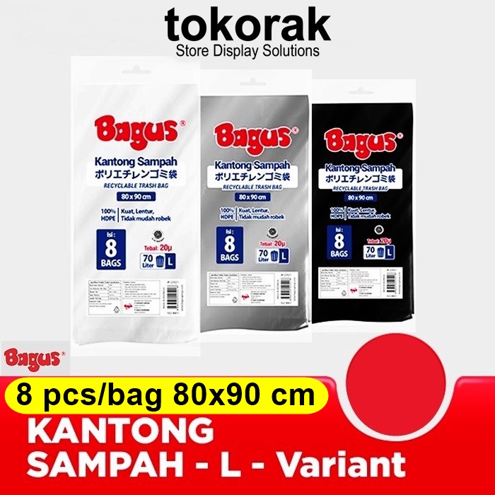 KANTONG SAMPAH L UK 80 CM X 90 CM BAGUS PLASTIK RECYCLABLE TRASH BAG