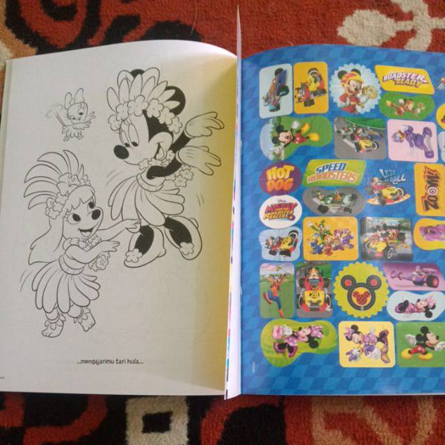 Buku Mewarnai dan Aktivitas - Ayo Melaju - Disney Junior Mickey - Bonus Sticker