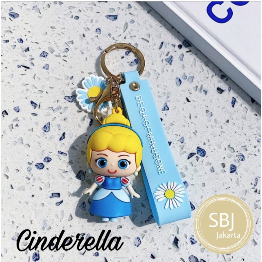 Gantungan kunci princess / keychain princess Cinderella Snow white Rapunzel Little mermaid Belle