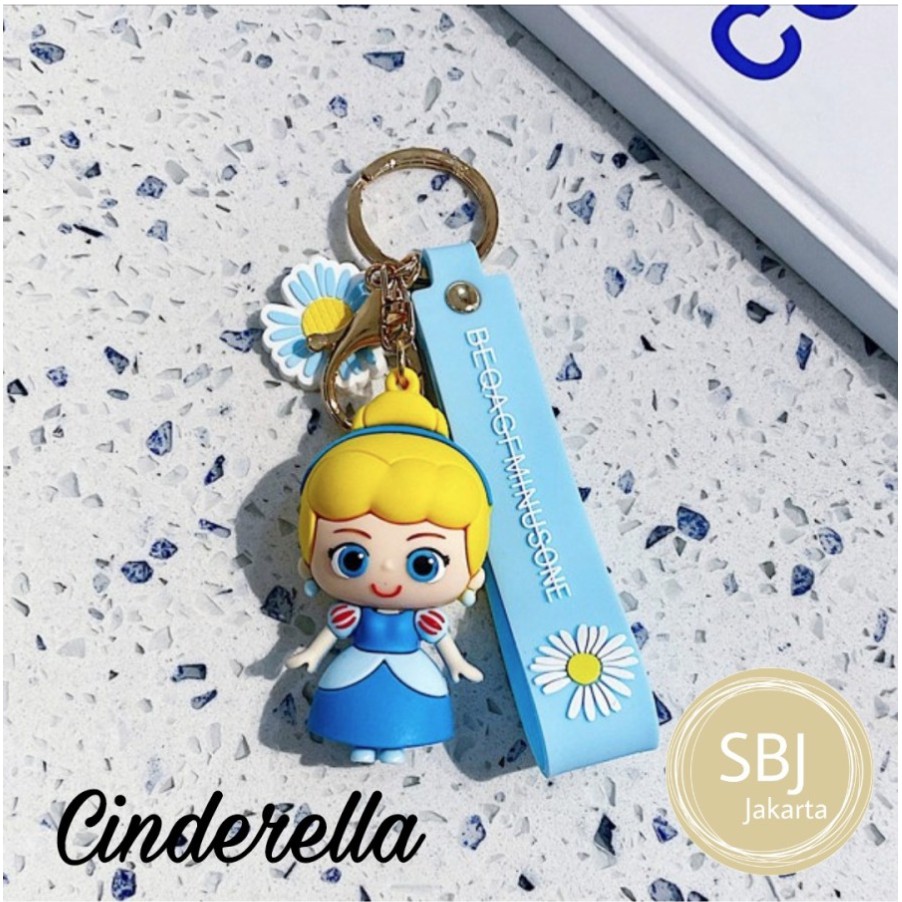 Gantungan kunci princess / keychain princess Cinderella Snow white Rapunzel Little mermaid Belle