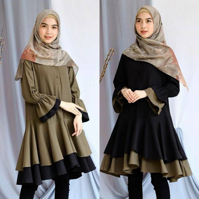 Tunik Wanita Terbaru 2022 Kekinian / Atasan Wanita Fashion Muslim / Baju Atasan Tunik - Dilha Tunik