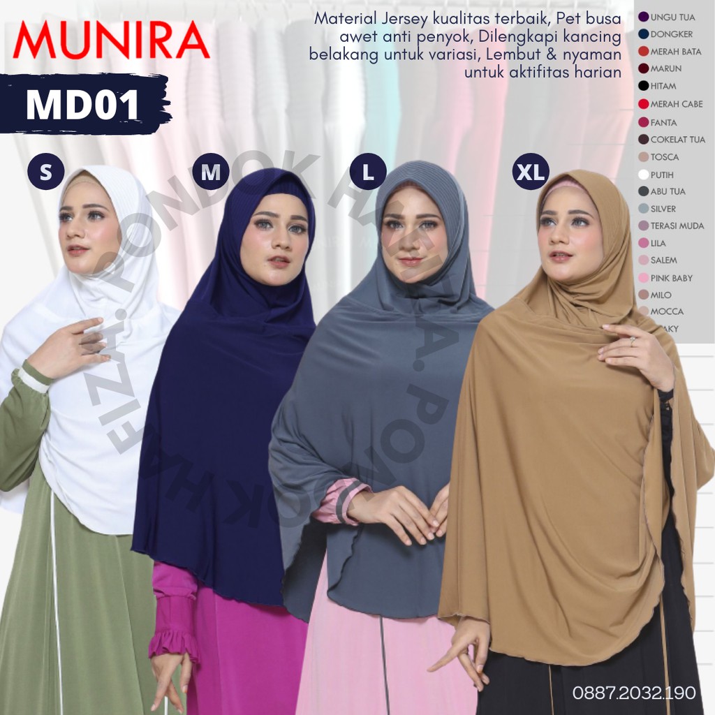 Jilbab Instan MD01 Munira Bergo Kerudung Syari