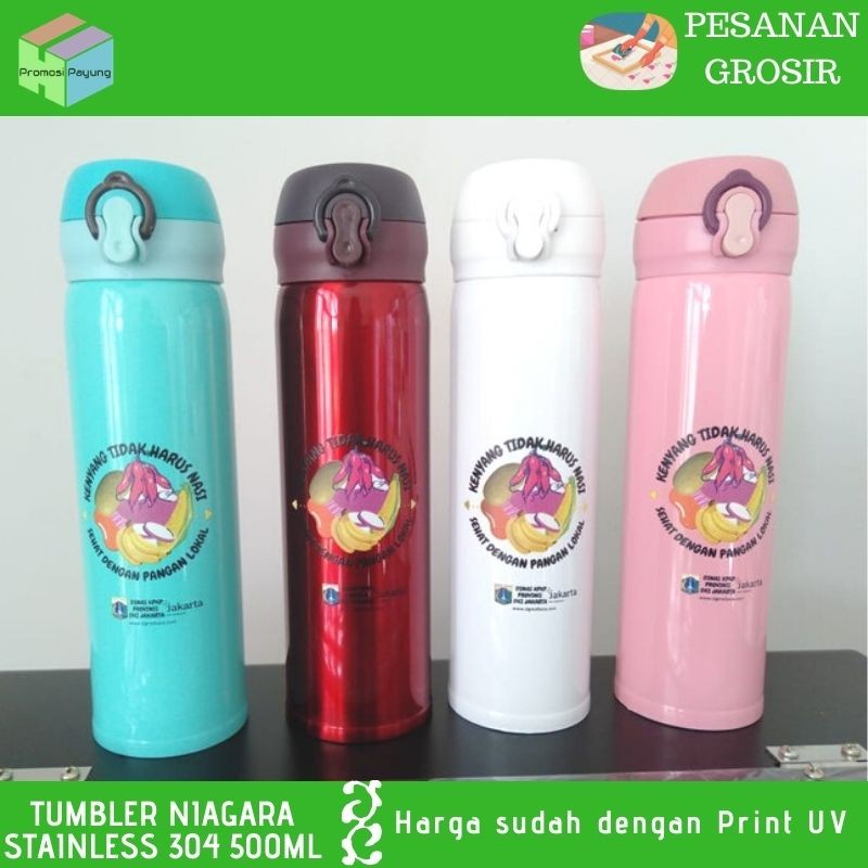 CUSTOM GROSIR TERMOS NIAGARA 500ML cetak PRINT UV full colour souvenir