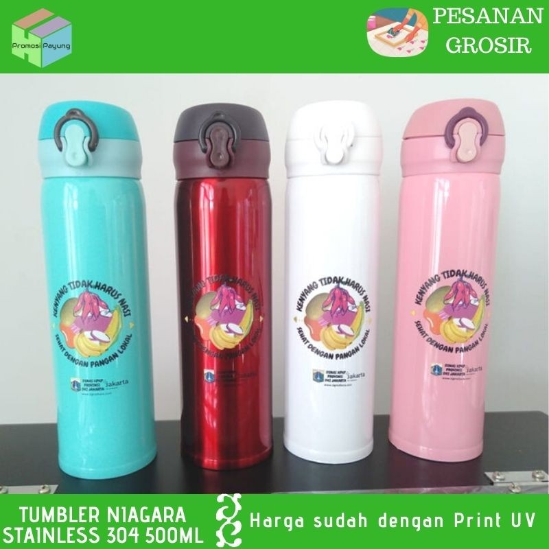 CUSTOM GROSIR TERMOS NIAGARA 500ML cetak PRINT UV full colour souvenir