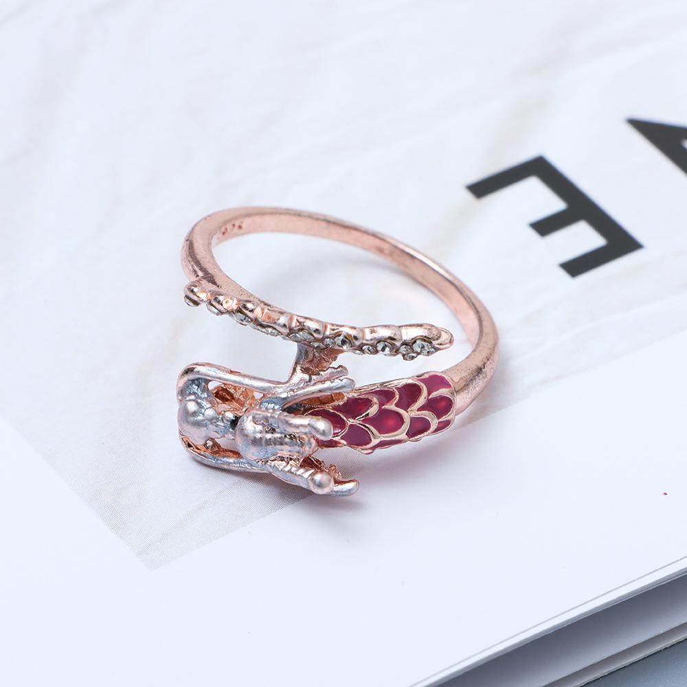 Cincin Kepala Naga Nanas Mode Cincin Pembukaan Kepribadian Rose Gold