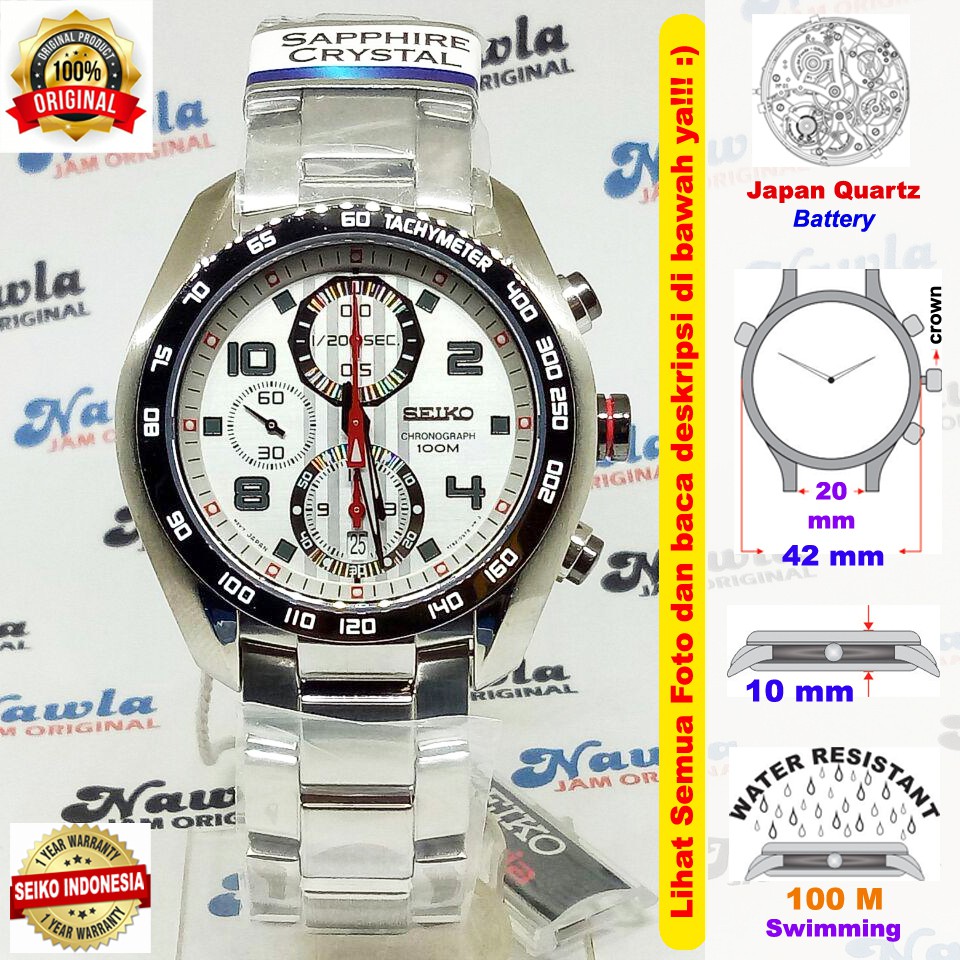 Seiko Criteria SNDD33P1 Chronograph White Dial | Jam Pria SNDD33