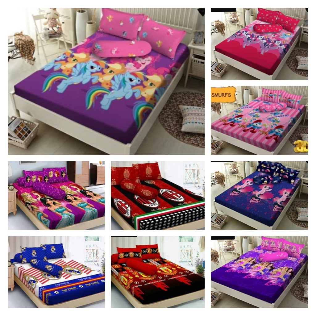 Sprei D'Luxe Kintakun Lembut Halus Cantik Motif Minimalis Bunga Bola Dewasa Anak l Seprei Sprey  Siz